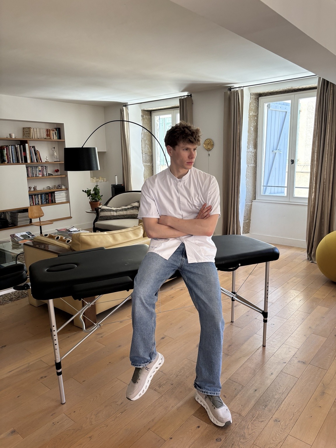 Martin with massage table